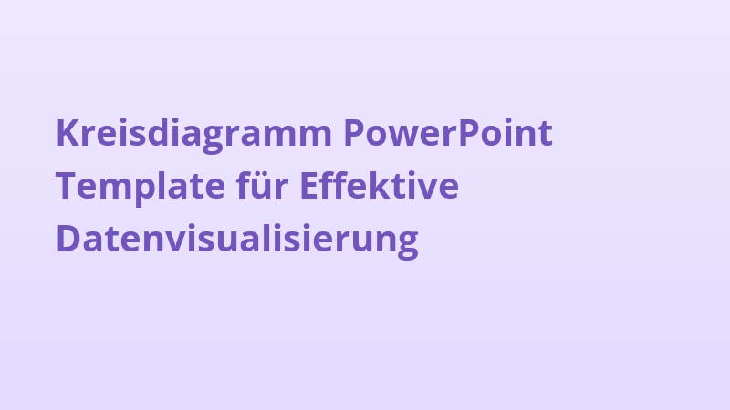 Kreisdiagramm PowerPoint Template für Effektive Datenvisualisierung