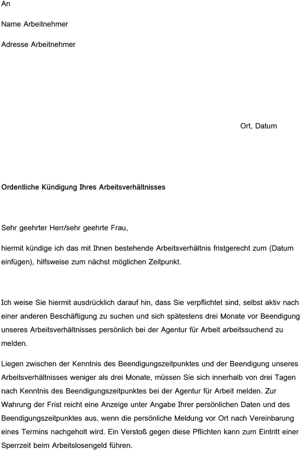 kuendigung-arbeitsverhaeltnis-vorlage