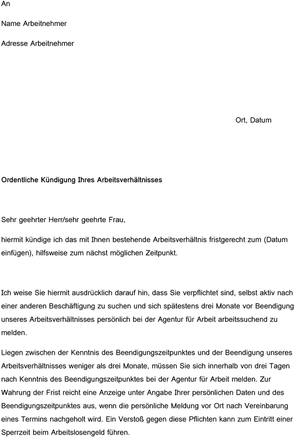 kuendigung-arbeitsvertrag-vorlage-ordentlich