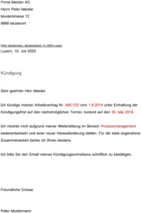 kuendigung-arbeitvertrag-schweiz