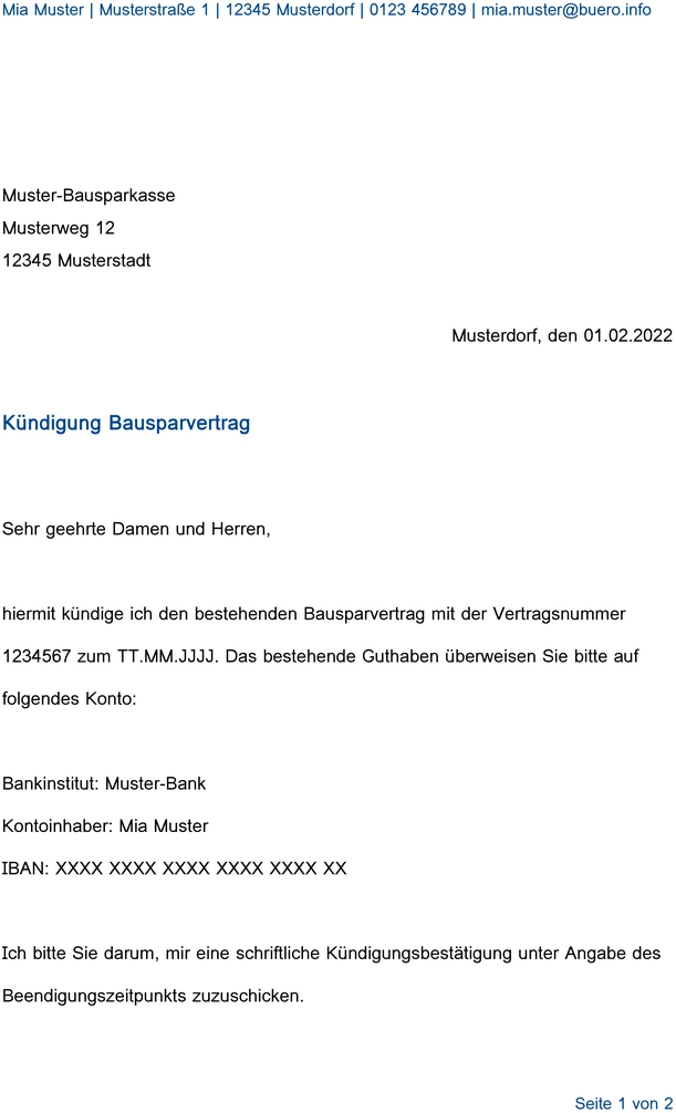 kuendigung-bausparvertrag-vorlage
