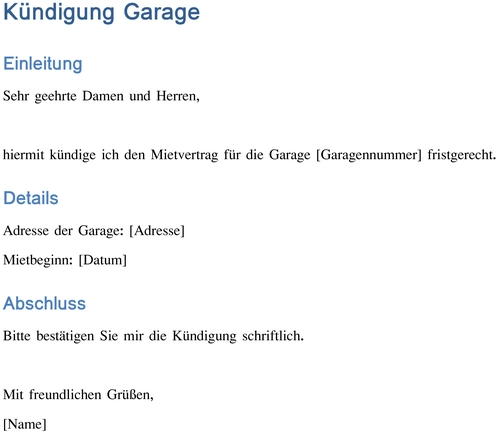 kuendigung-der-garage-vorlage