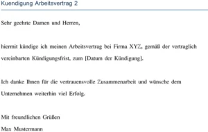 kuendigung-des-arbeitsvertrags-vorlage