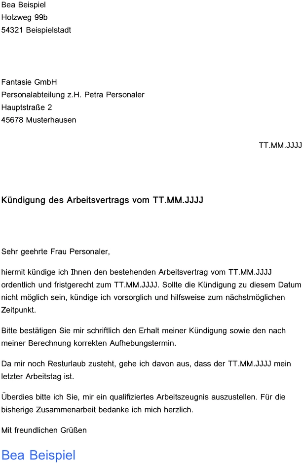 kuendigung-des-arbeitsvertrags-vorlage-fuer-arbeitnehmer