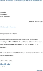 kuendigung-des-girokontos-vorlage