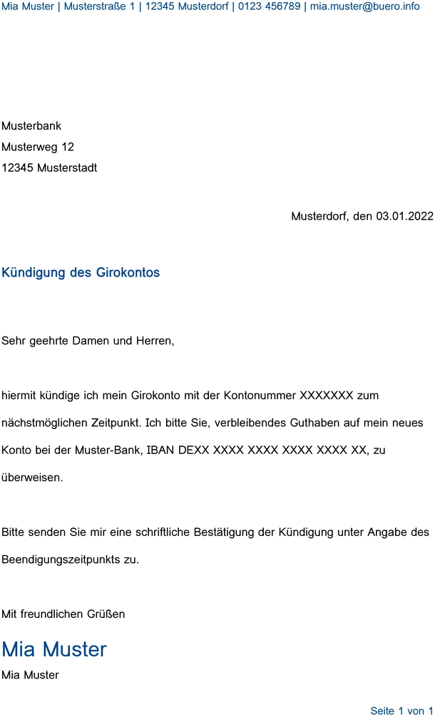 kuendigung-des-girokontos-vorlage