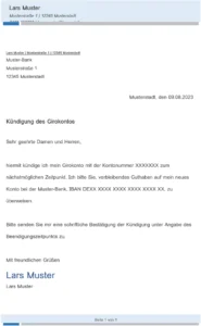 kuendigung-des-girokontos-vorlage