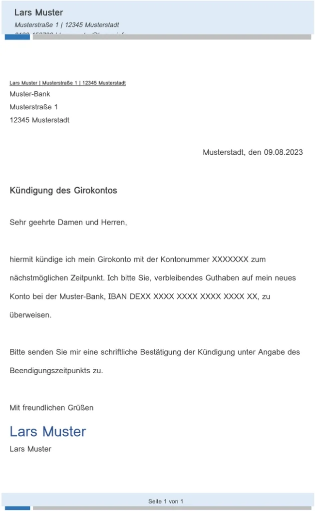 kuendigung-des-girokontos-vorlage