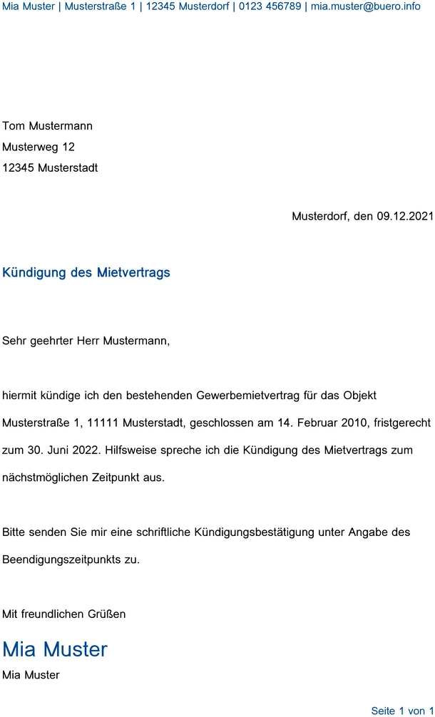 kuendigung-des-mietvertrags-vorlage