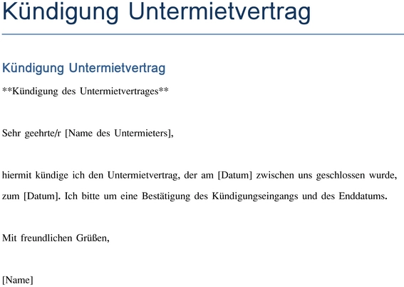 kuendigung-des-untermietvertrags