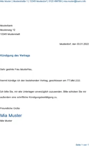 kuendigung-des-vertrags-vorlage