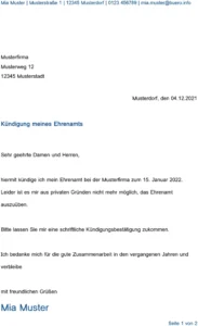 kuendigung-ehrenamt-vorlage