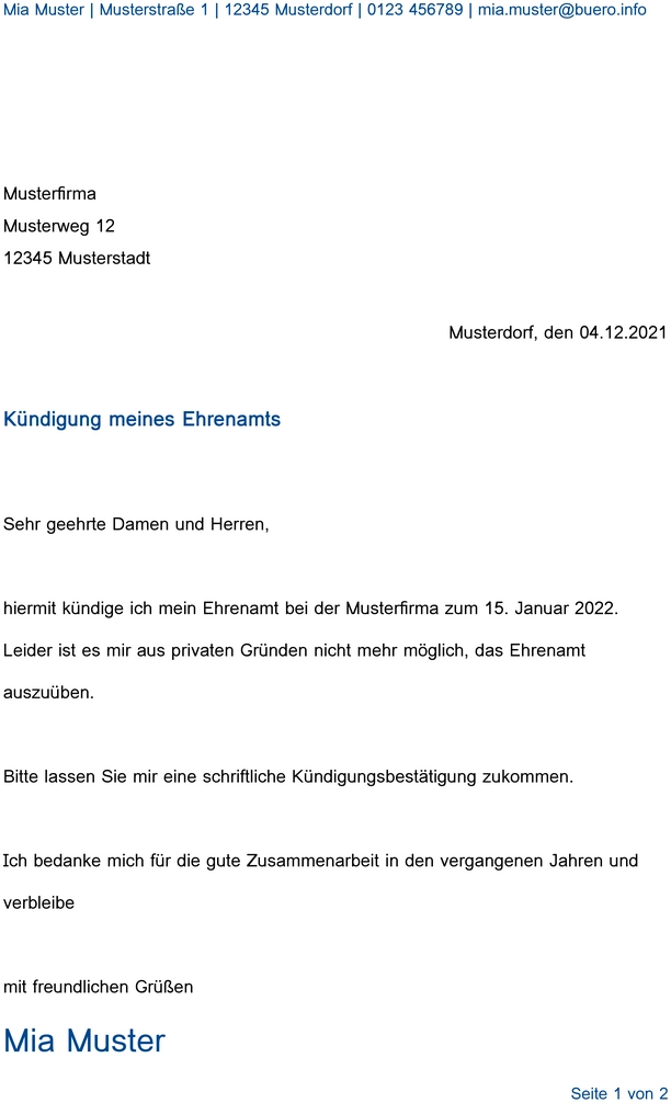 kuendigung-ehrenamt-vorlage