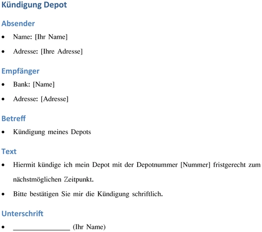 kuendigung-eines-depots-formular-vorlage