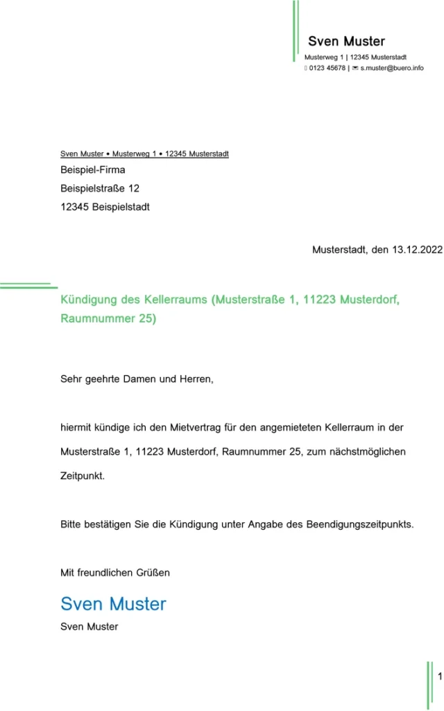 kuendigung-eines-kellerraums-fuer-mietvertrag