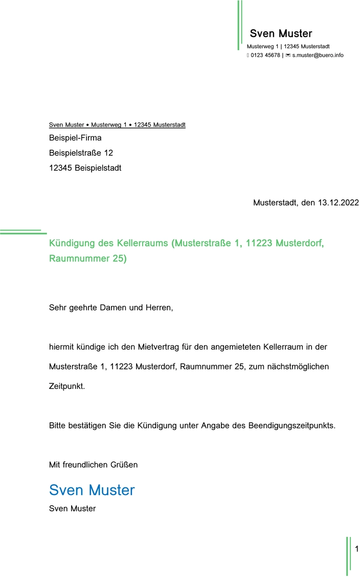 kuendigung-eines-kellerraums-fuer-mietvertrag