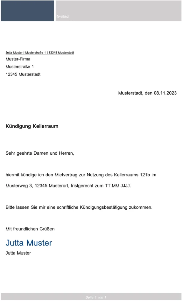 kuendigung-eines-kellerraums-vorlage