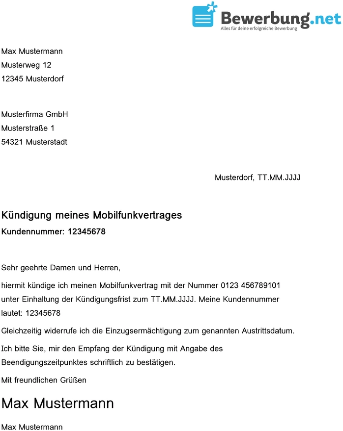 kuendigung-eines-mobilfunkvertrags-vorlage