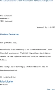 kuendigung-eines-pachtvertrags-vorlage