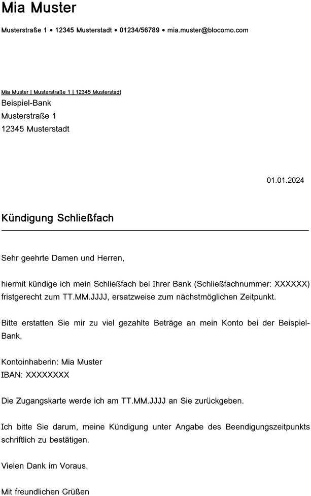 kuendigung-eines-schliessfachs-vorlage