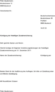 kuendigung-freiwillige-zusatzversicherung-vorlage
