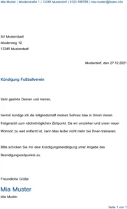 kuendigung-fussballverein-fuer-sohn-muster
