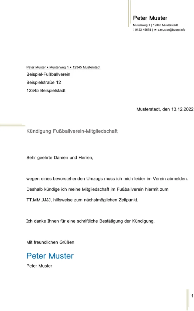 kuendigung-fussballverein-mitgliedschaft-vorlage
