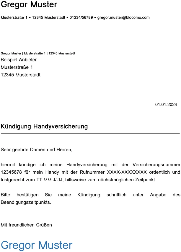 kuendigung-handversicherung-vorlage-entscheidungen-treffen-gebuehren-reduzieren