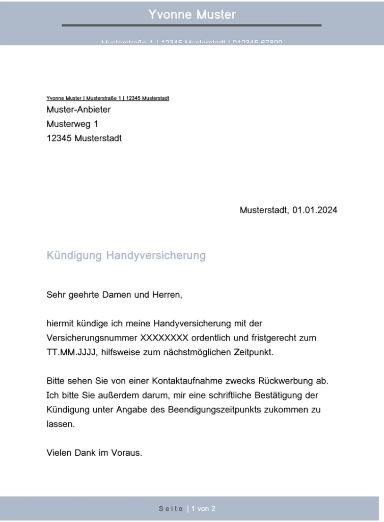kuendigung-handyschutzversicherung-vorlage