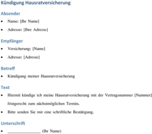 kuendigung-hausratversicherung-vorlage-unterlagen