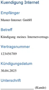 kuendigung-internetvertrag-vorlage