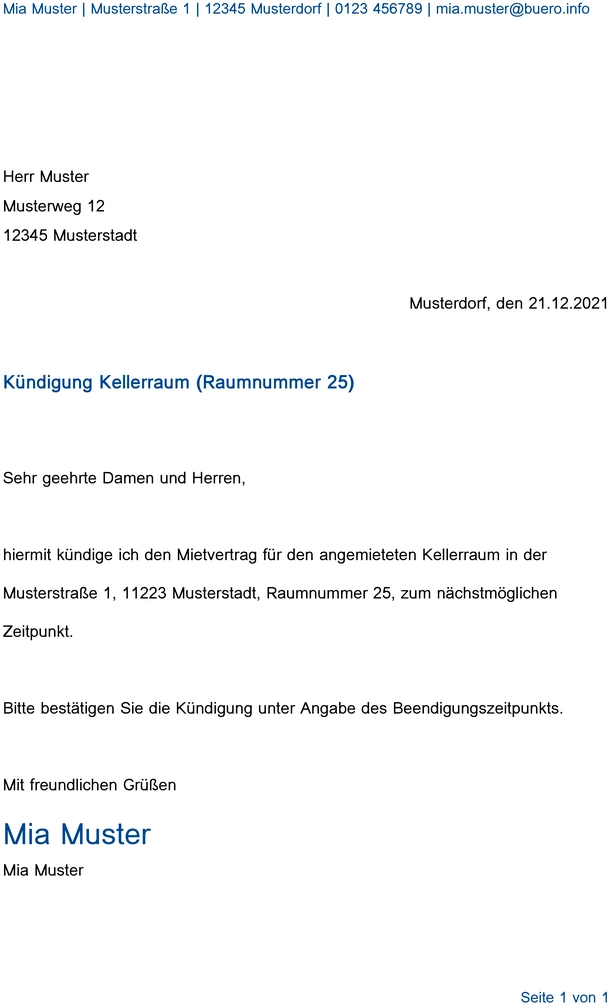 kuendigung-kellerraum-vorlage