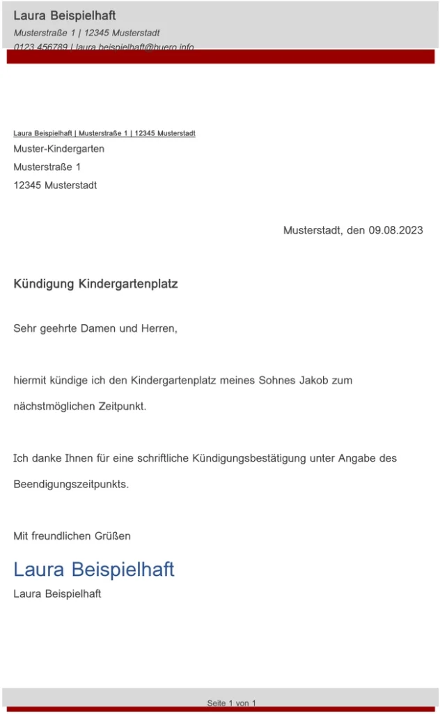 kuendigung-kindergartenplatz-vorlage