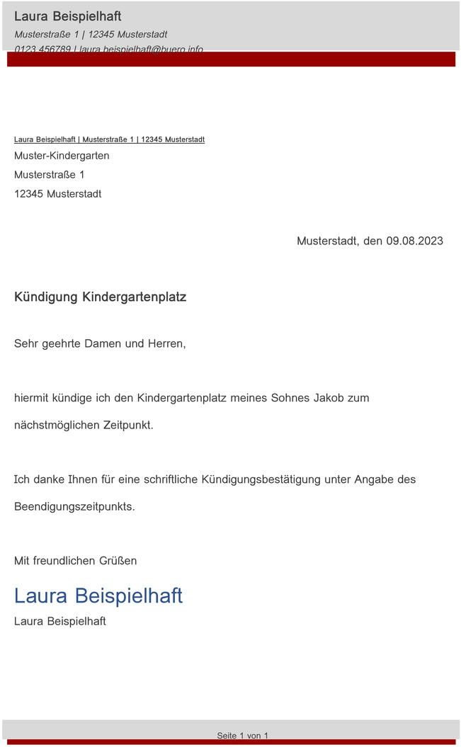 kuendigung-kindergartenplatz-vorlage