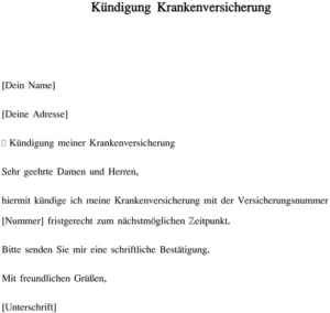 kuendigung-krankenversicherung-vorlage-word