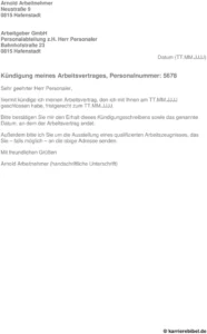 kuendigung-meines-arbeitsvertrags-vorlage
