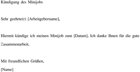kuendigung-minijob-vorlage