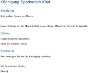 kuendigung-sportverein-kind