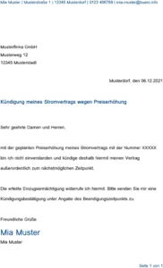 kuendigung-stromvertrag-wegen-preiserhoehung