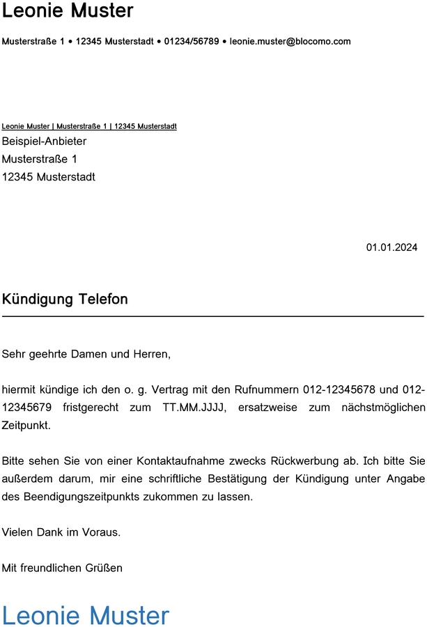 kuendigung-telefonanbieter-vorlage-erstellen-geschaeftlich-klarheit