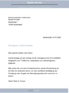 kuendigung-telefonvertrag-vorlage