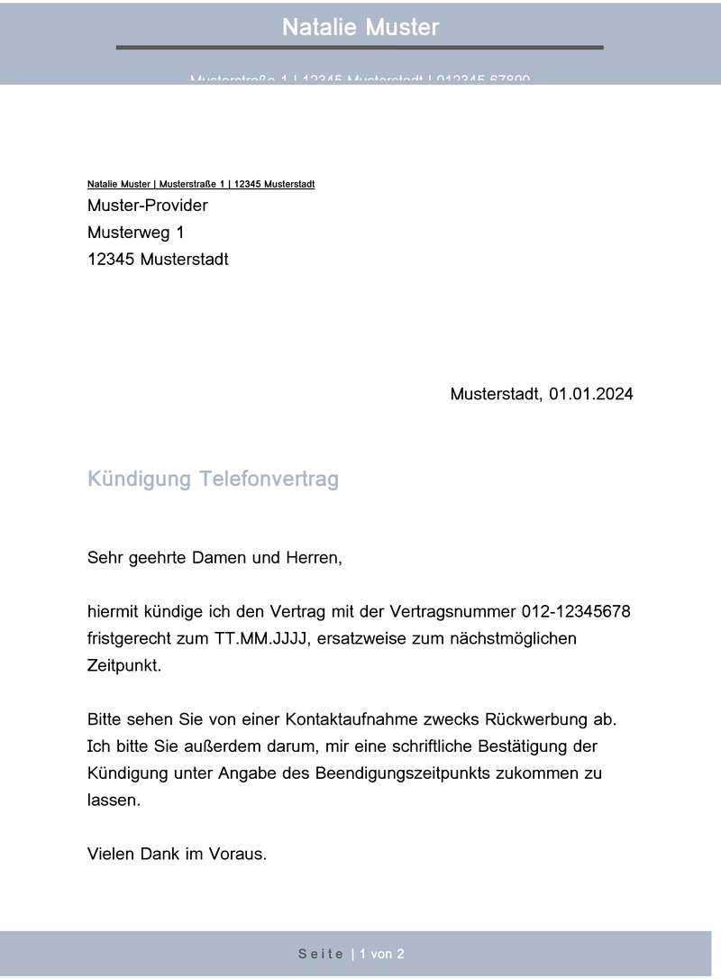 kuendigung-telefonvertrag-vorlage