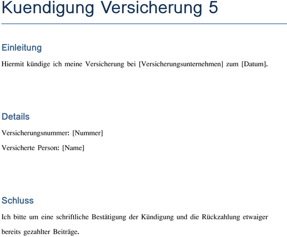 kuendigung-versicherung-vorlage