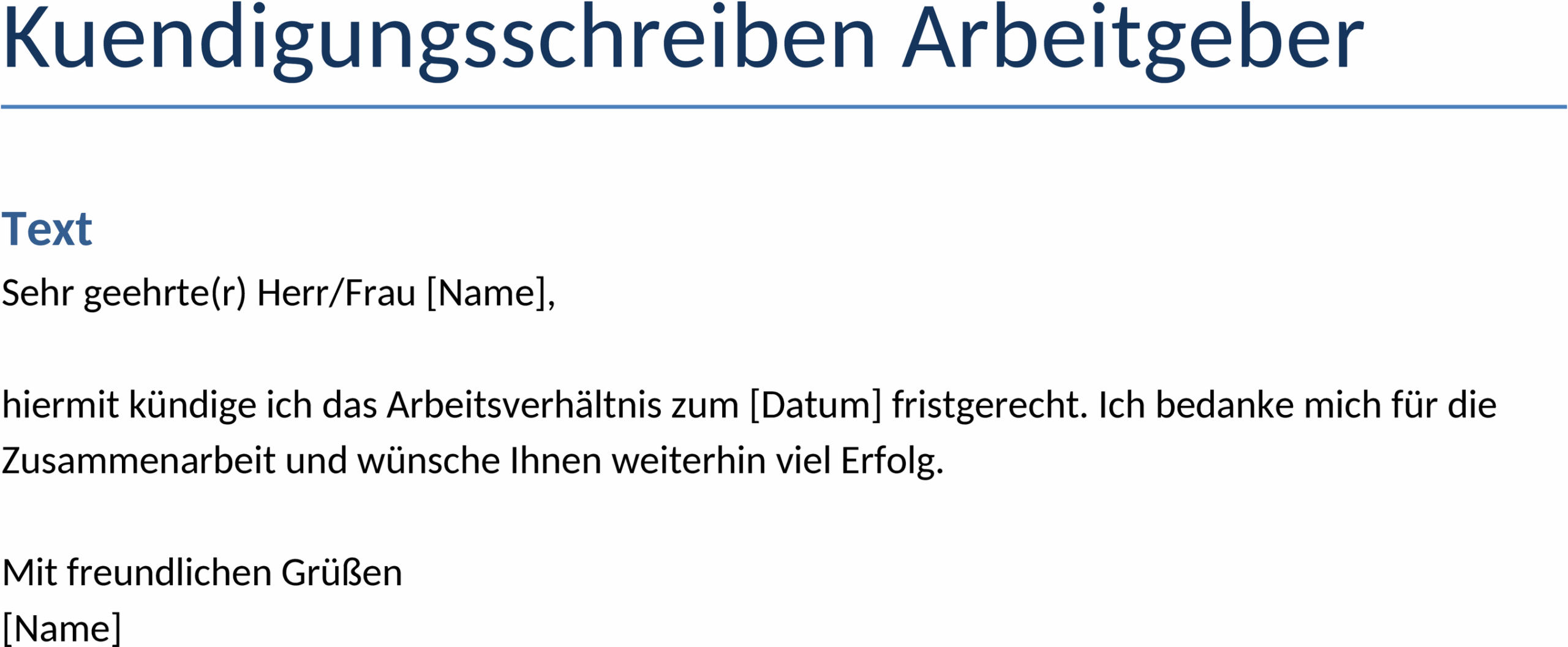Kuendigungsschreiben als Word-Dokument