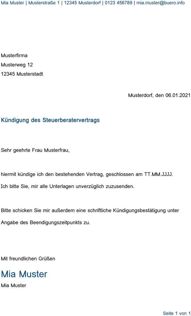 kuendigungsschreiben-steuerberater-vertrag-beenden-beratung-unterlagen-ordnung