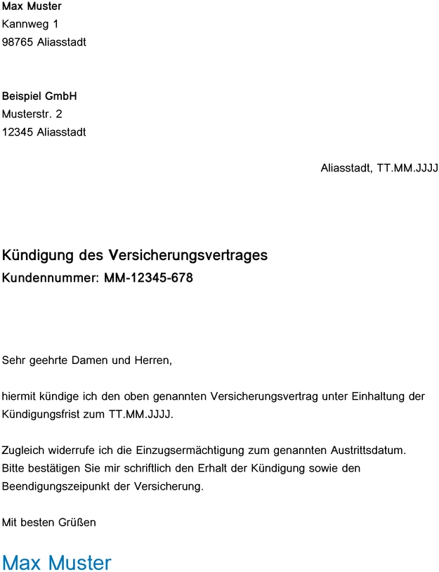 kuendigungsschreiben-versicherungsvertrag-muster-vorlage