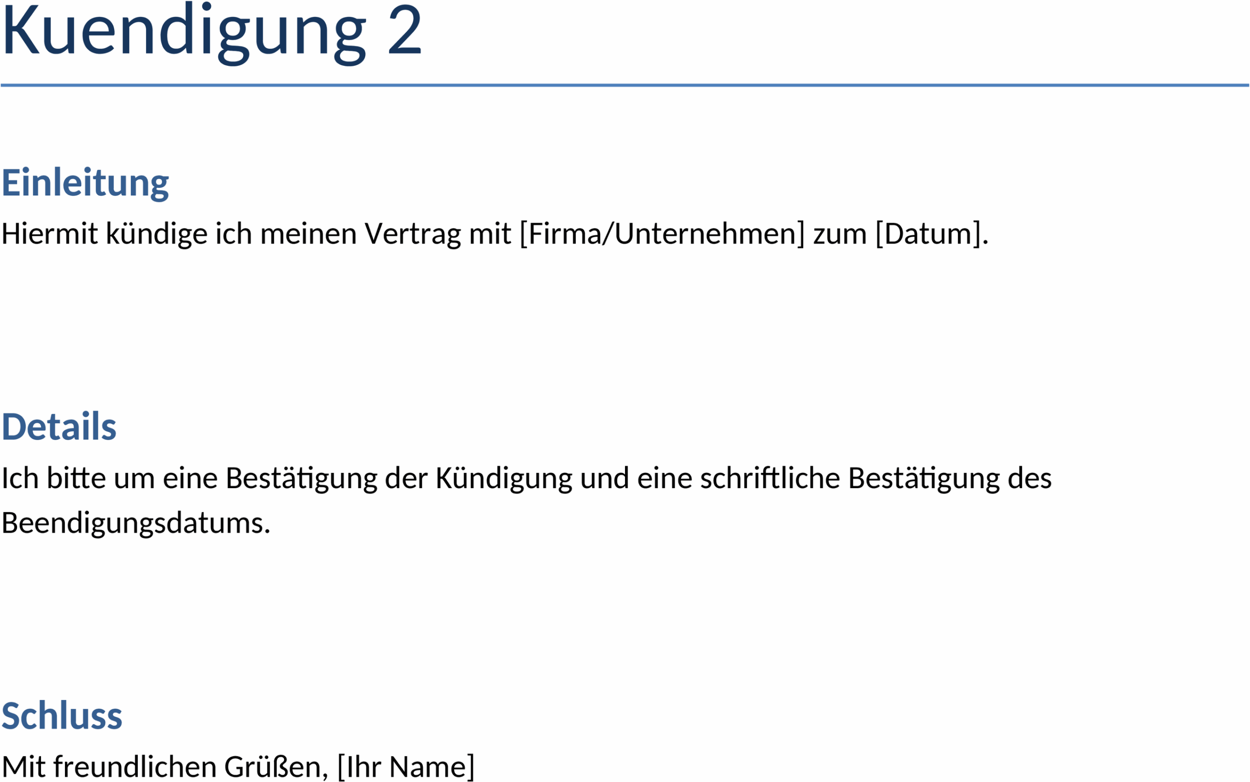 Word Kündigungsvorlage