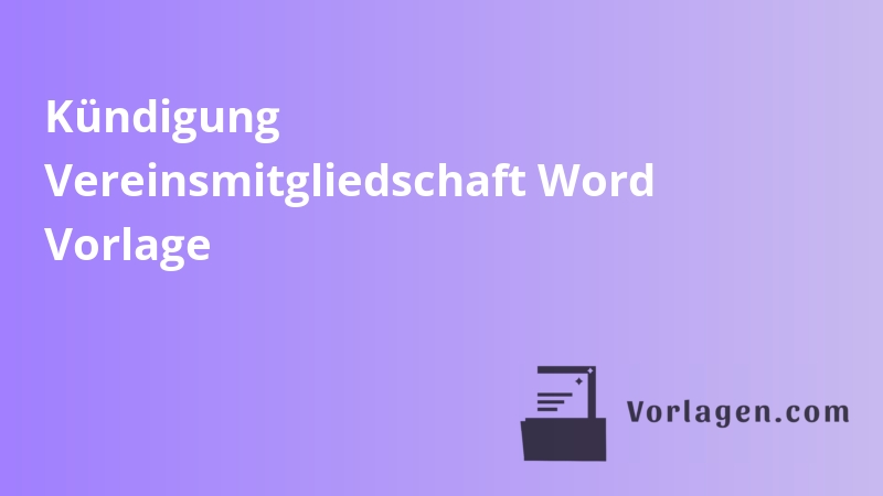 Kündigung Vereinsmitgliedschaft Word Vorlage