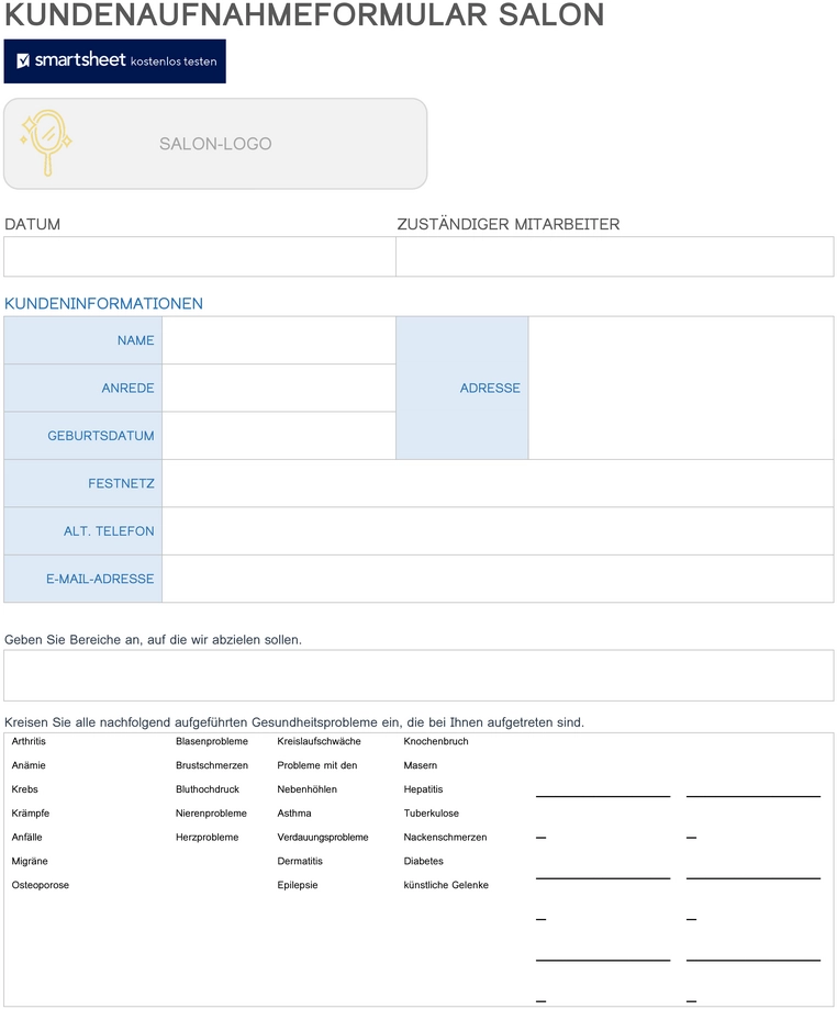 kundenaufnahmeformular-salon-fuer-dienste-organisation