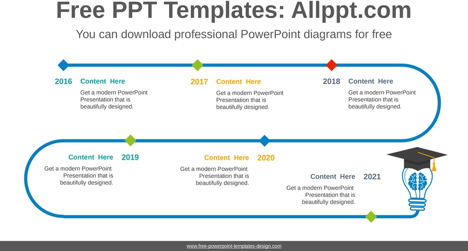 kurven-und-pfeildiagramm-powerpoint-vorlage